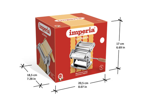 Imperia pasta maker Raviolamp accessory enables ravioli production with the Classic Line.