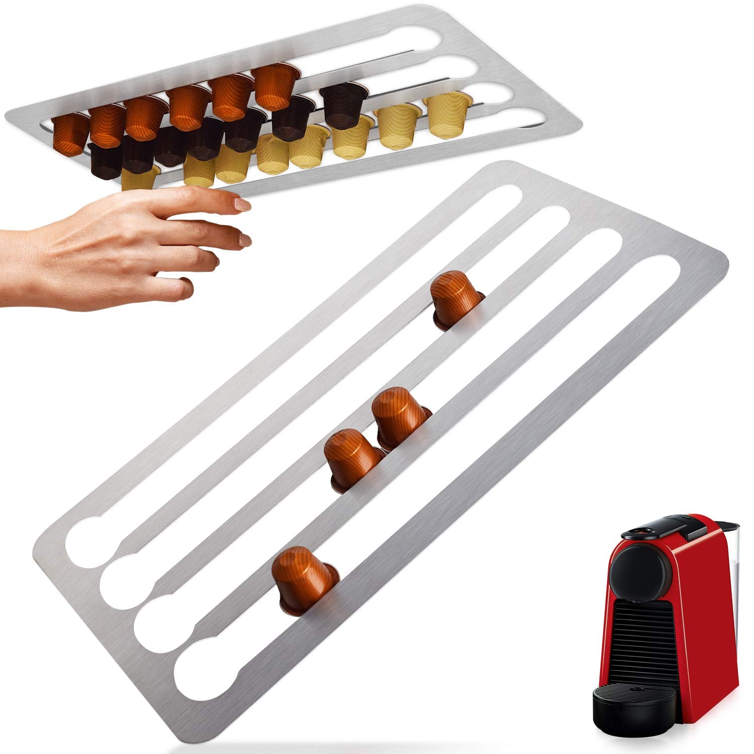 IMPRESA coffee capsule holder under cabinet with 44 pods for organized mornings