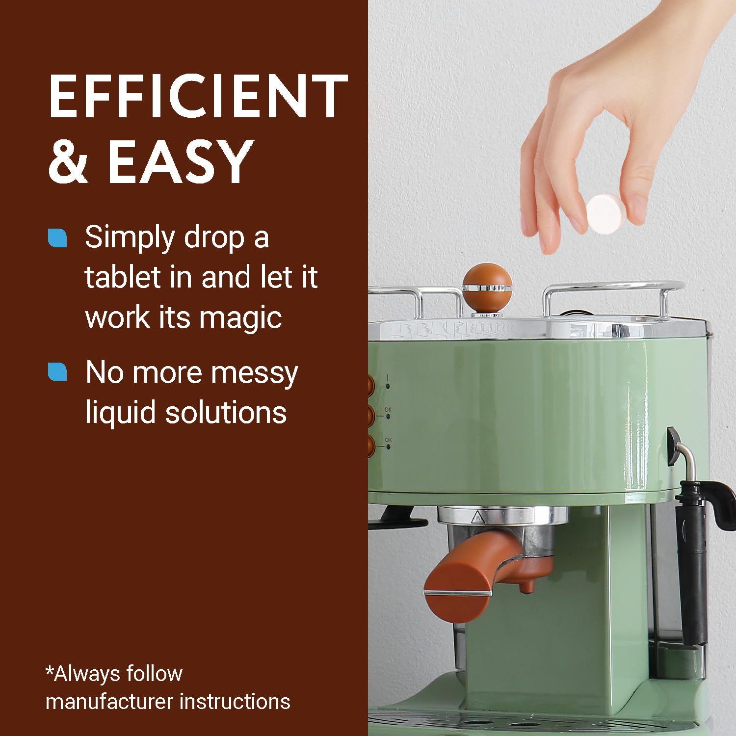 IMPRESA descaling tablets removing mineral buildup to improve espresso flavor