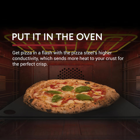 IMPRESA steel plate works on oven and grill for versatile baking