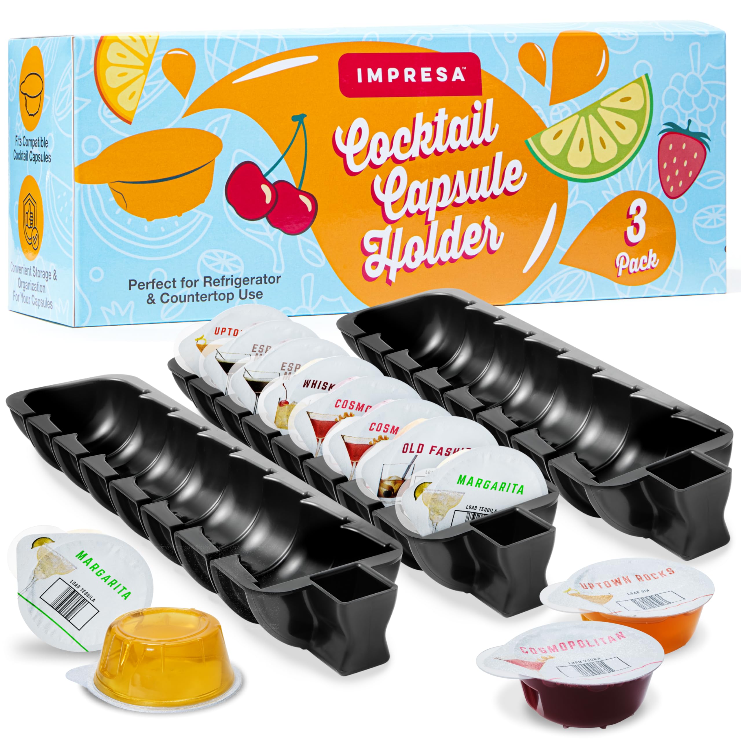 Impresa Pod Organizer with a 24-slot layout for quick capsule access.