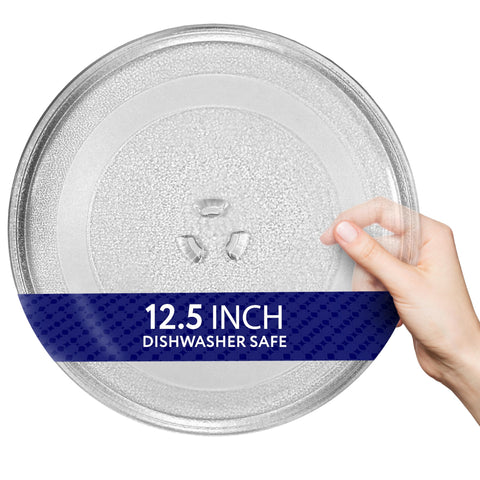 IMPRESA replacement microwave glass plate, 12-5-inch diameter, durable GE/Samsung upgrade.