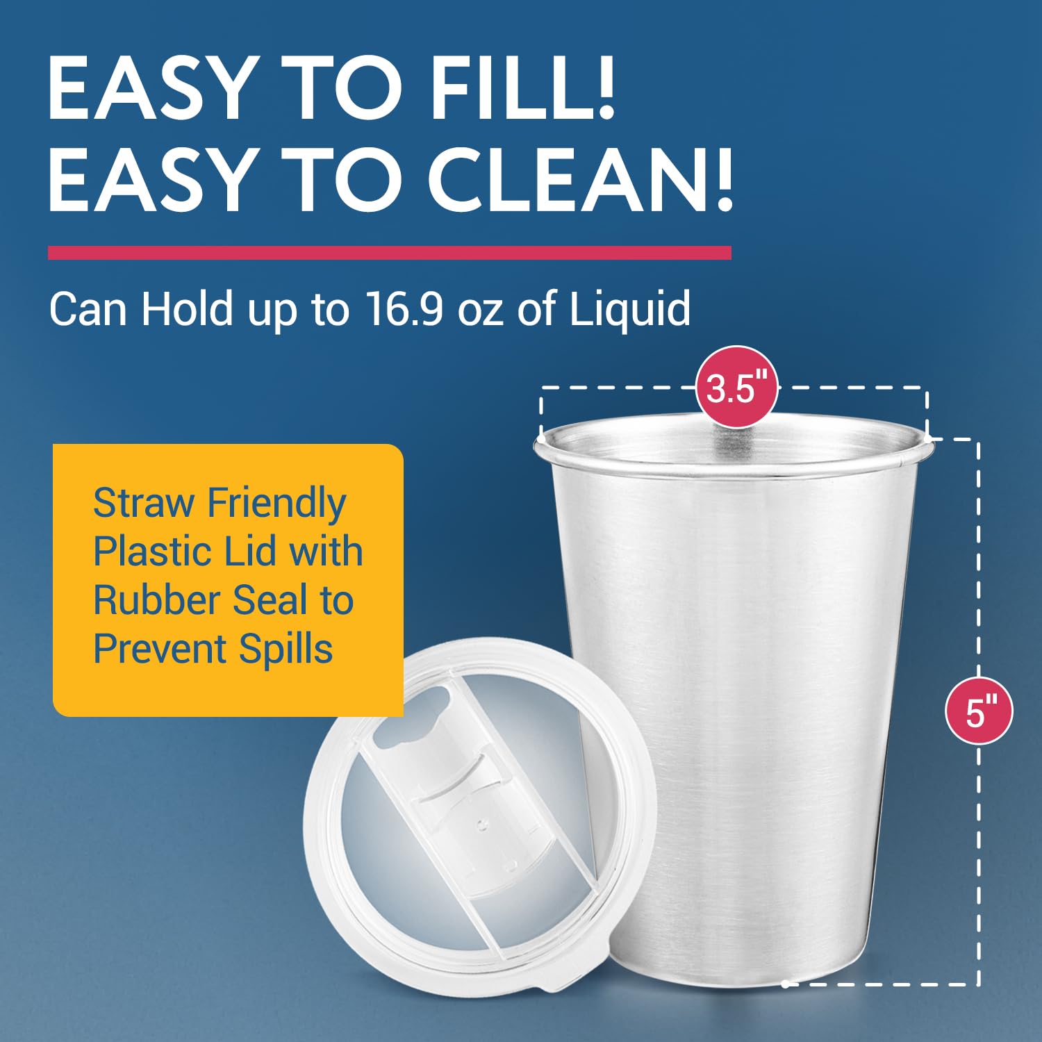 IMPRESA Smoothie Cups dry-erase surface for labeling contents before freezing