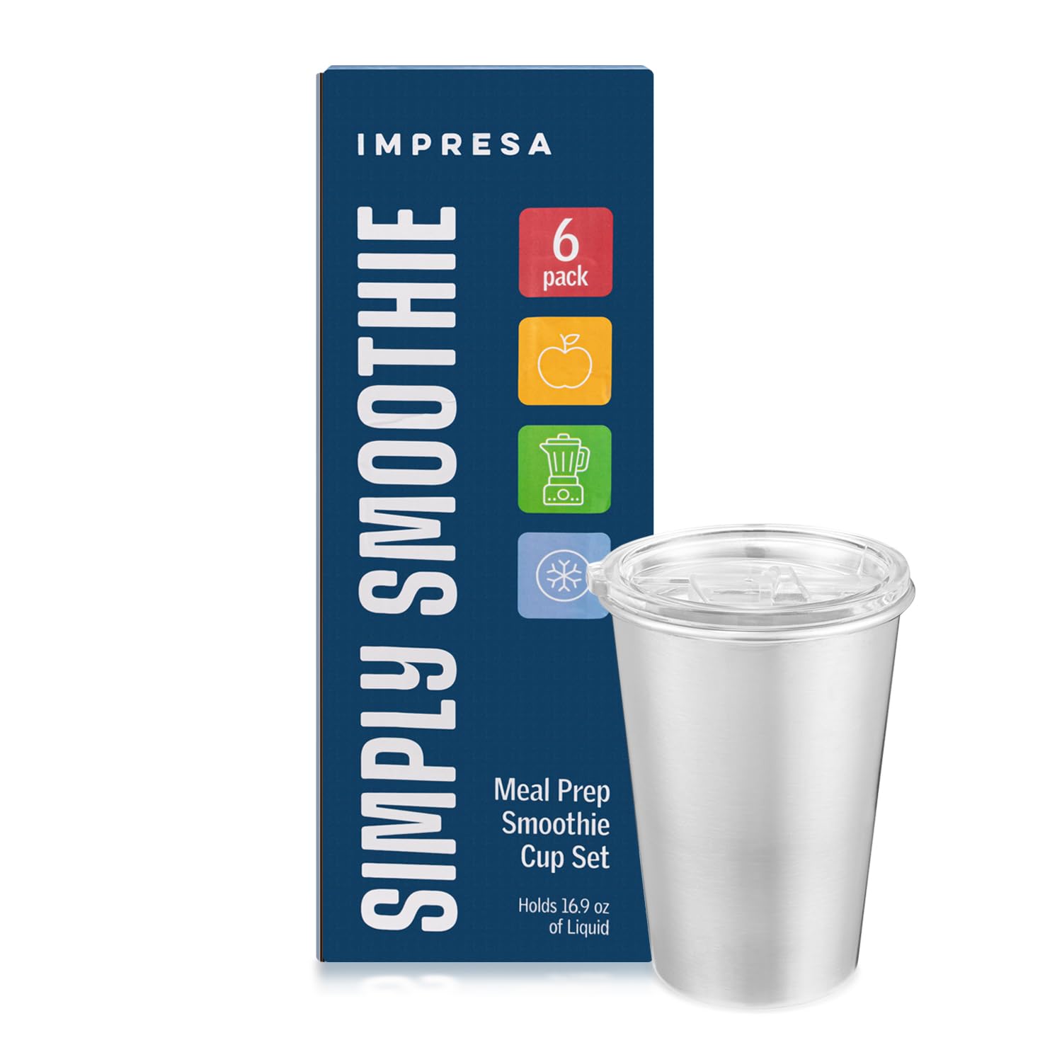 IMPRESA Freezable cups with spill-proof slide-top lid for on-the-go use