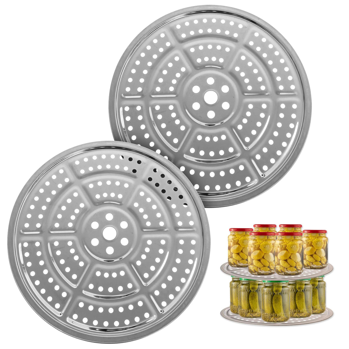 IMPRESA stainless steel canning rack demonstrates a stackable design for efficient multi-layer canning.