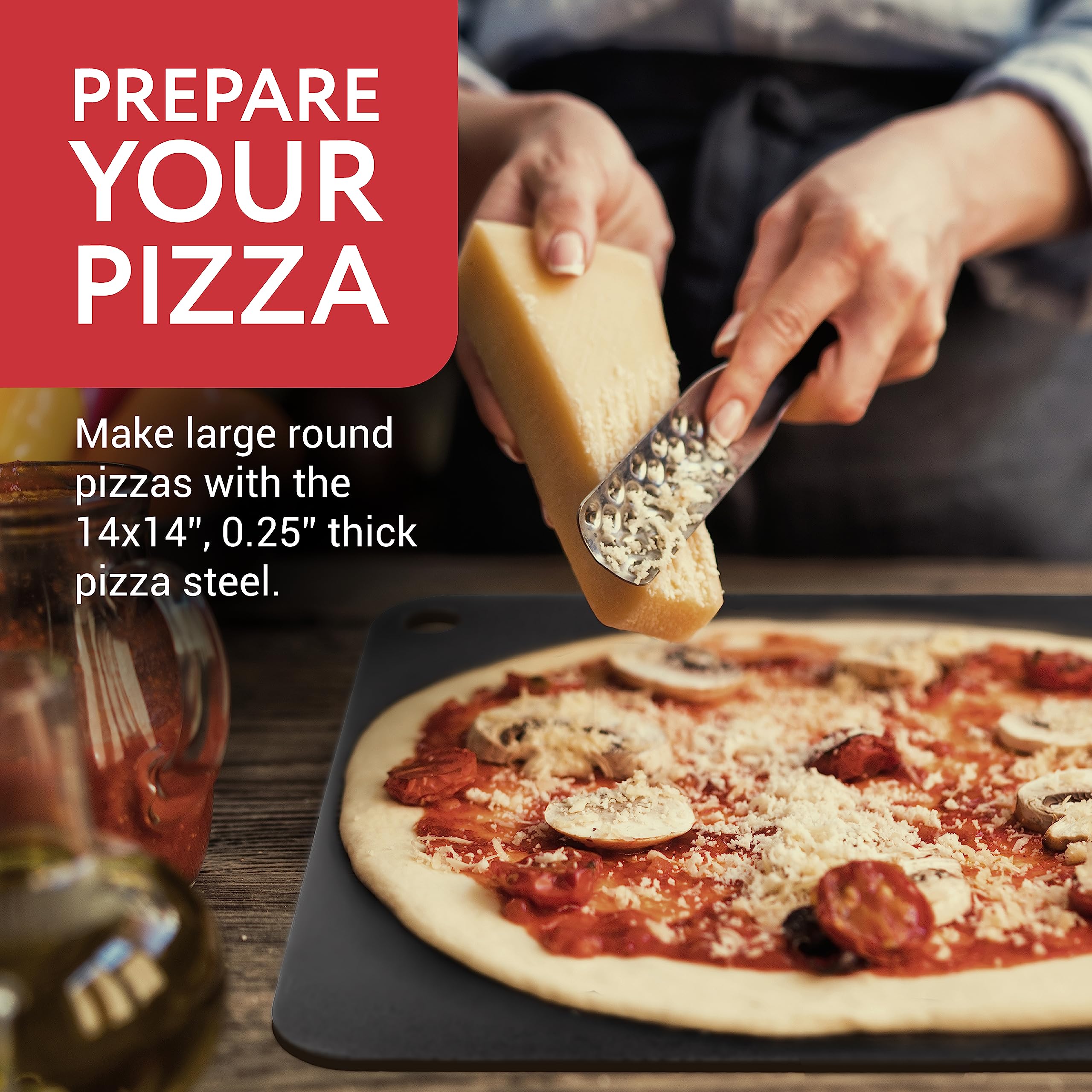IMPRESA pizza stone excels at heat retention for quick, even baking
