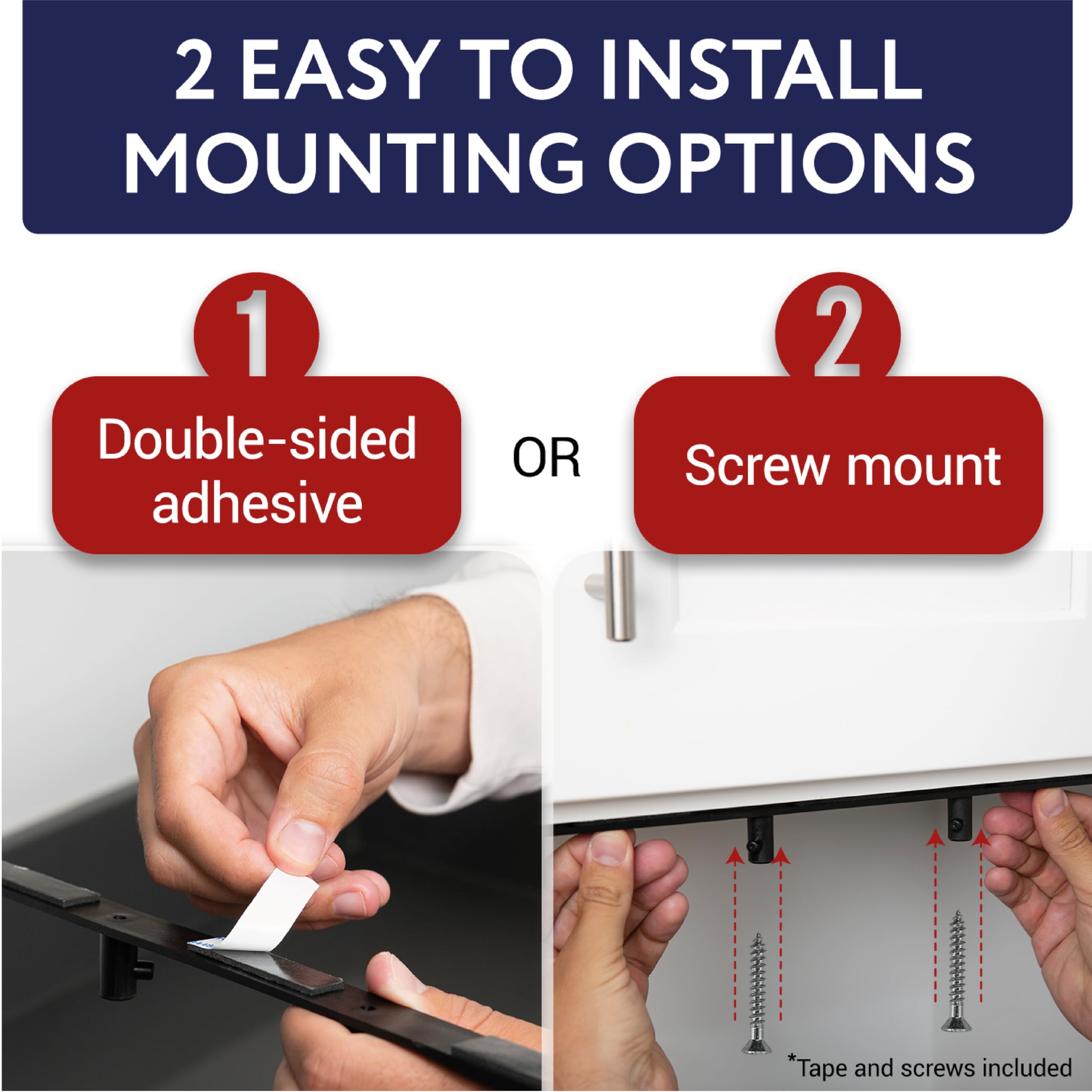 IMPRESA slim under-cabinet design saves countertop space in small kitchens.