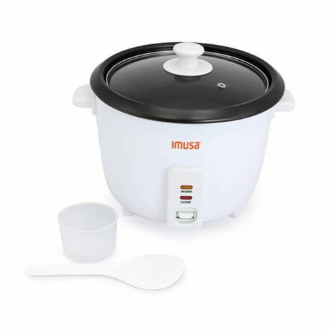 Imusa electric rice cooker white exterior viewed from front for easy meals