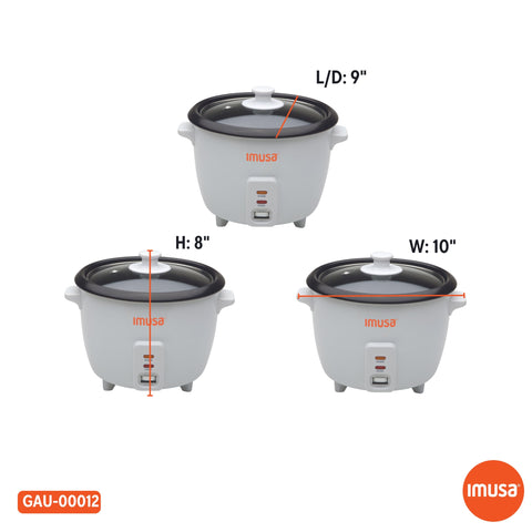 Imusa compact rice cooker in gift-ready packaging