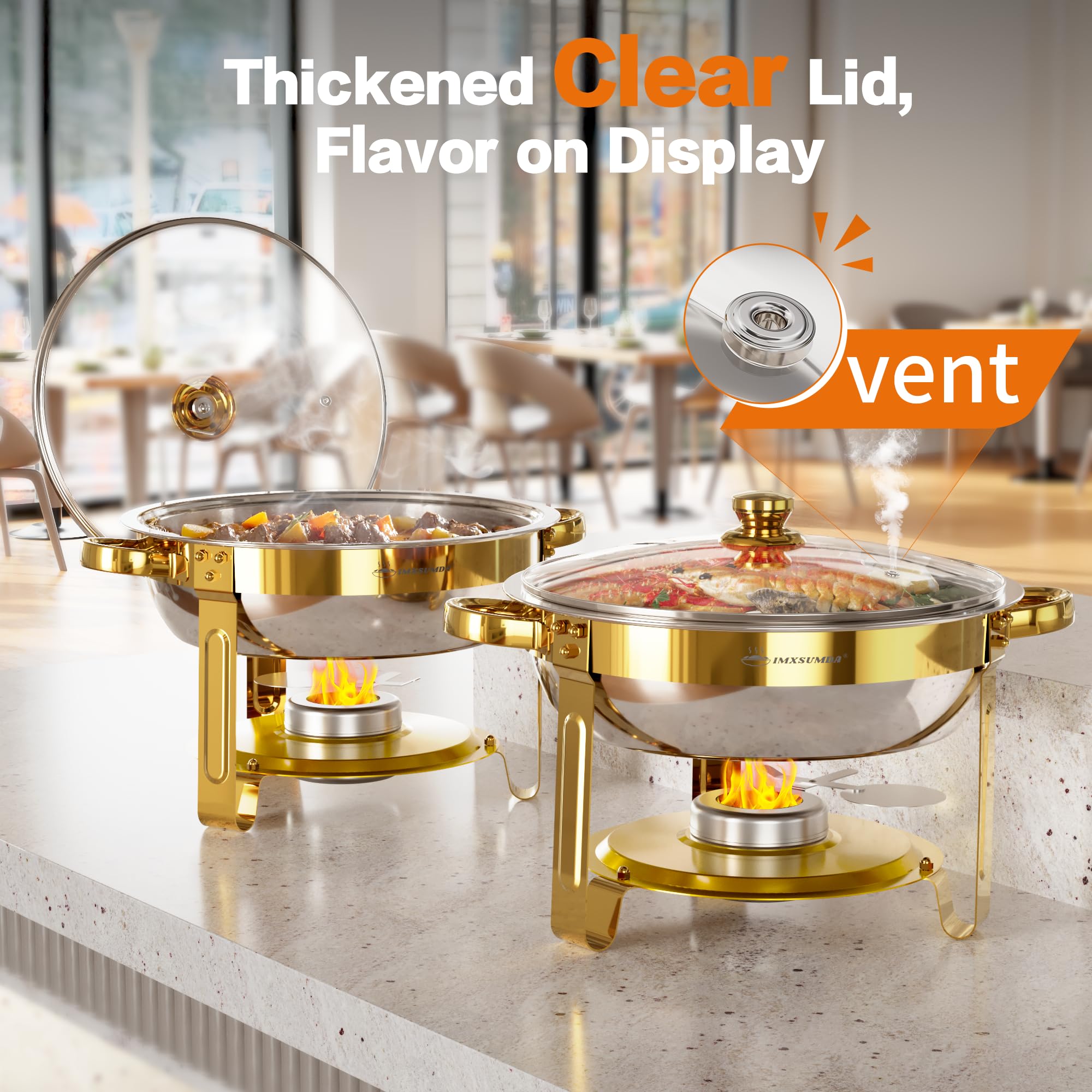5QT capacity ideal for soups, sides, entrees and desserts at events.