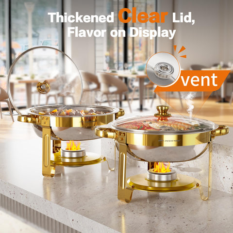 5QT capacity ideal for soups, sides, entrees and desserts at events.
