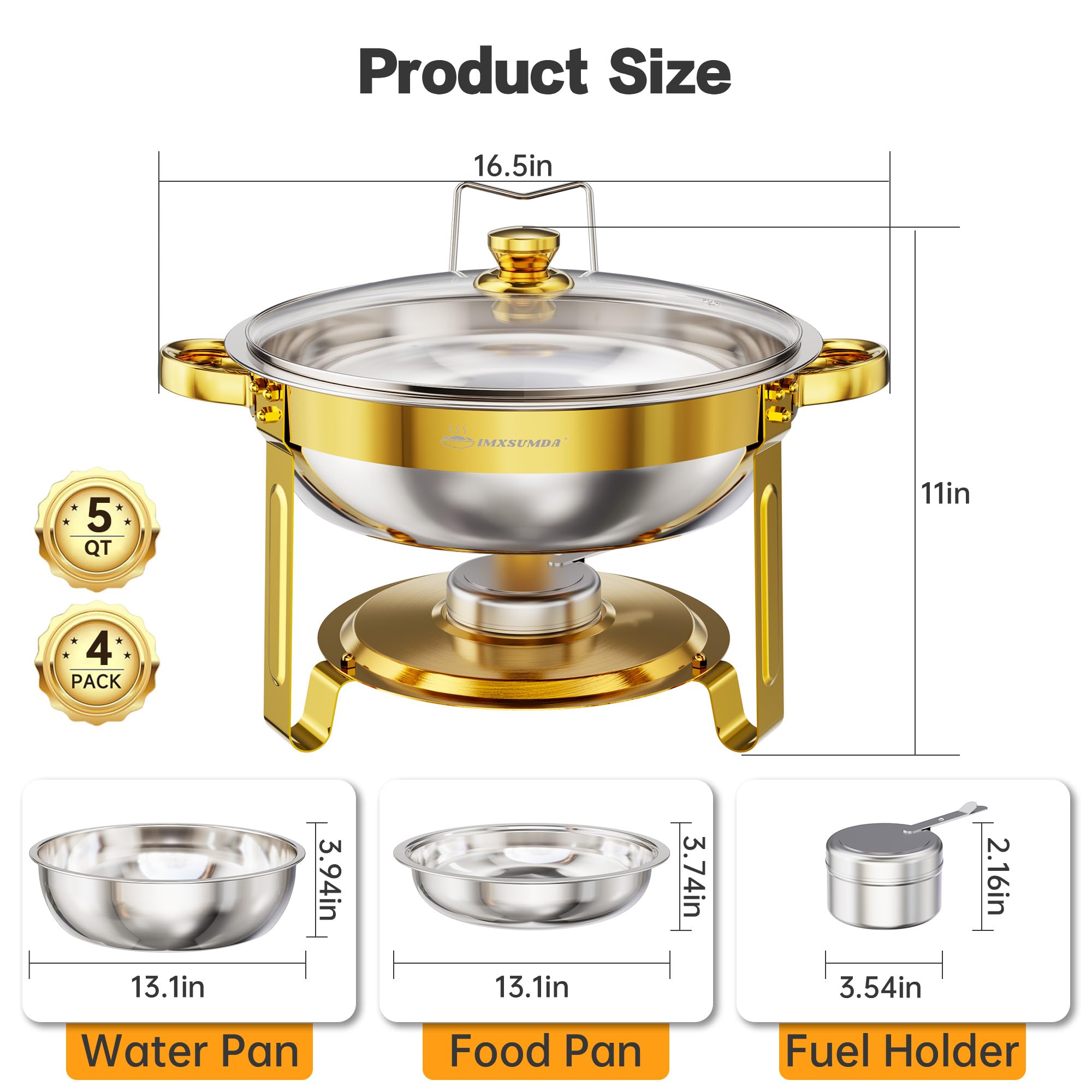 Ideal for weddings, corporate events, and catering with IMXSUMDA chafers.