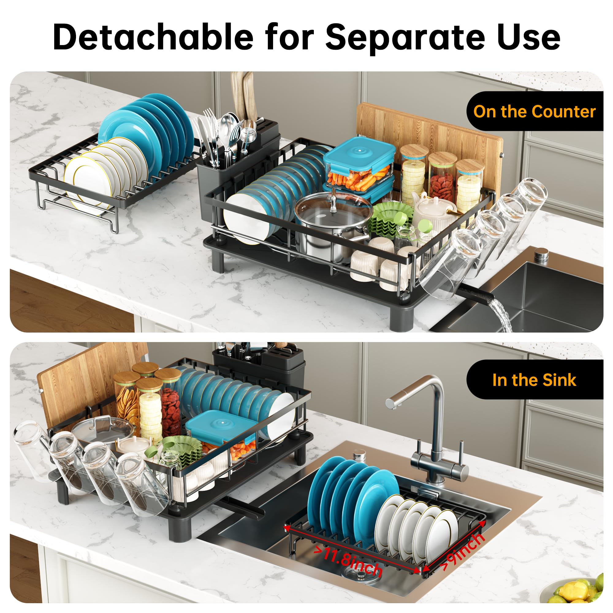 IMXSUMDA dish drying rack easy-assembly, tool-free setup in minutes.