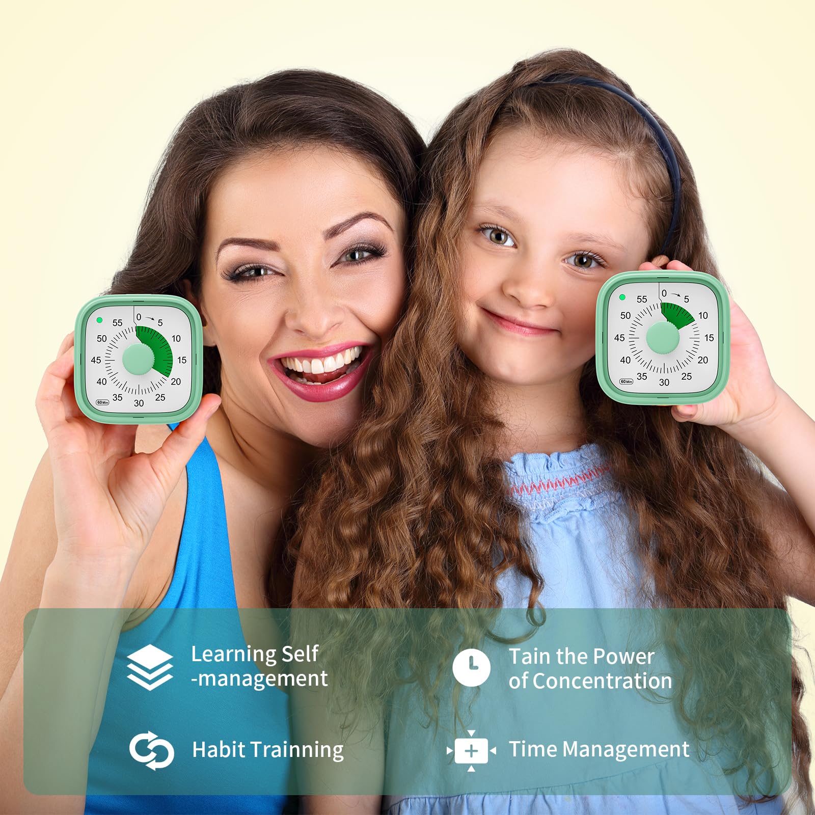 Incolumitas Visual Timer silent alarm option minimizes distractions.