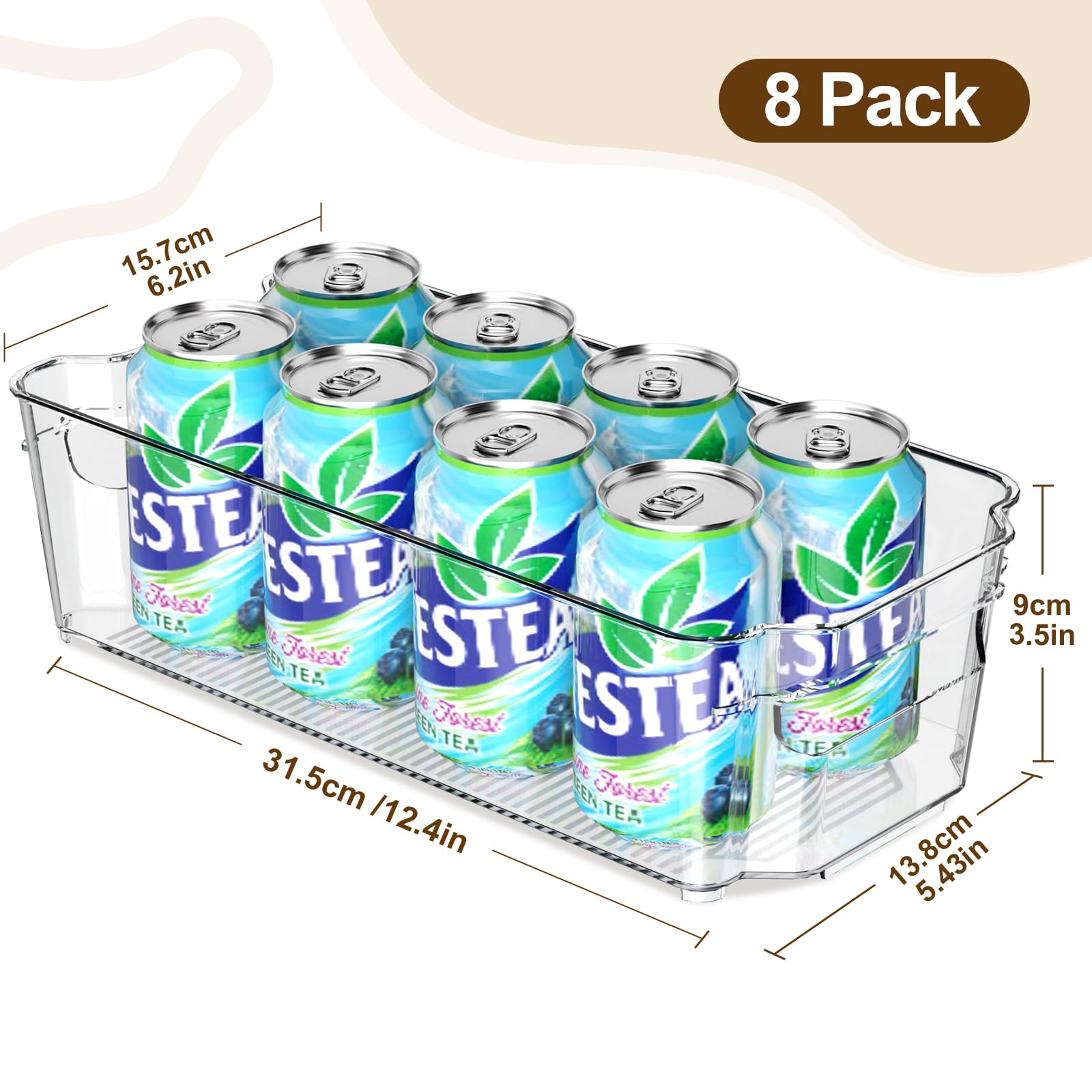 Incostar clear fridge organizer bin used in freezer for compact stacking