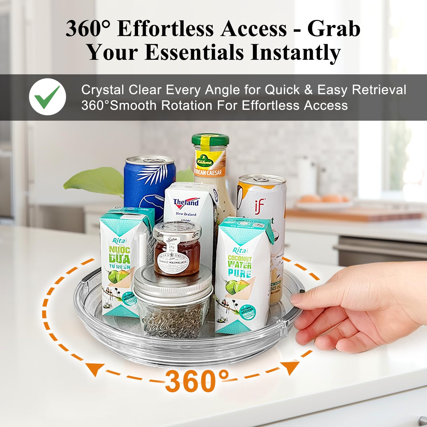 Incostar 360 rotation close-up shows smooth access to items.