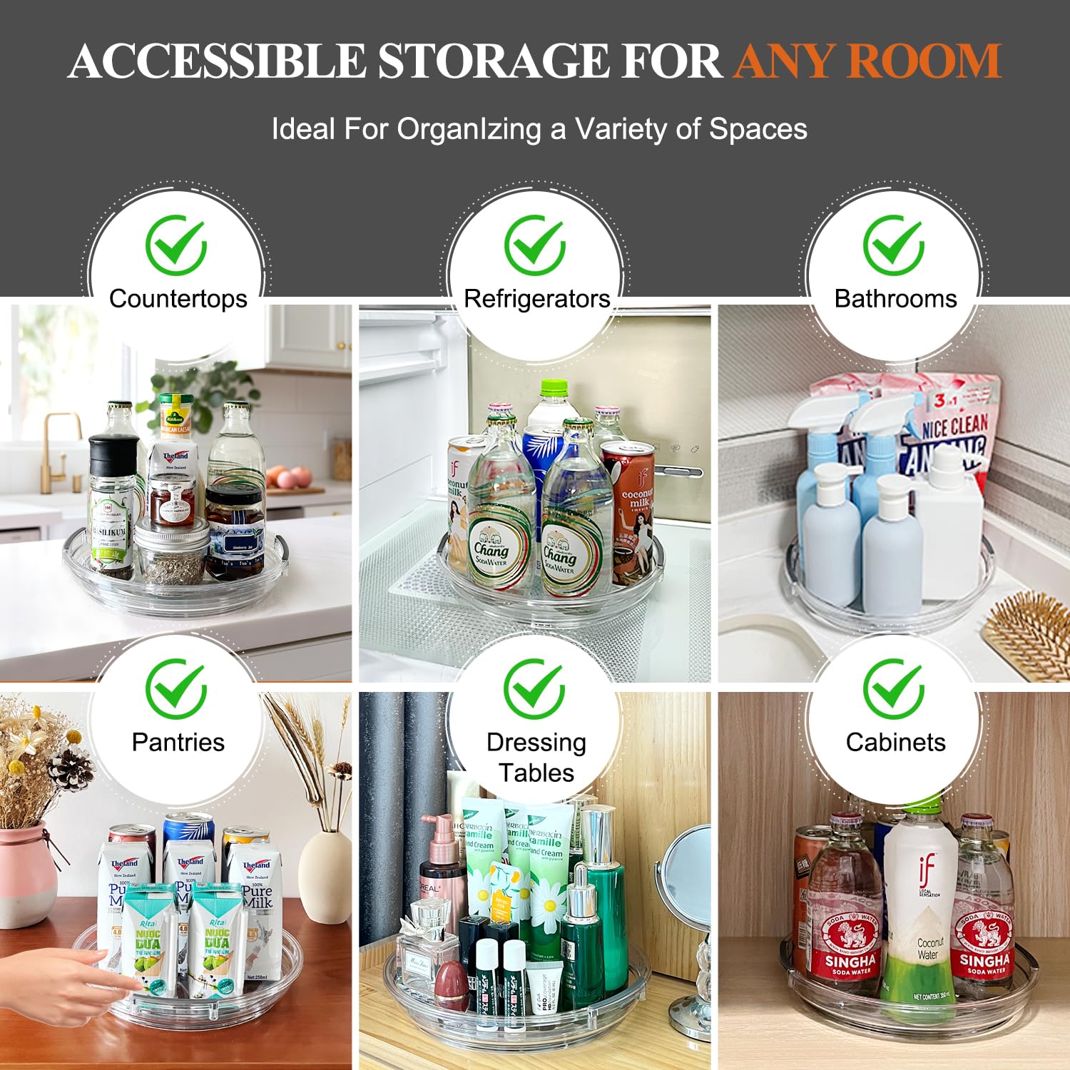Incostar kitchen spice rack lazy susan demonstrates space-saving organization.