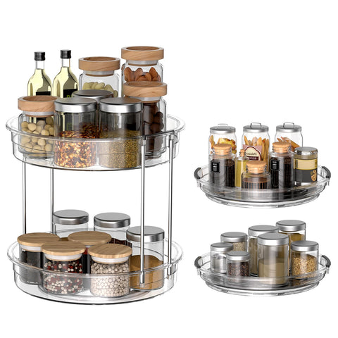 Incostar Lazy Susan 9.25-inch top view showing smooth rotation for cabinet storage