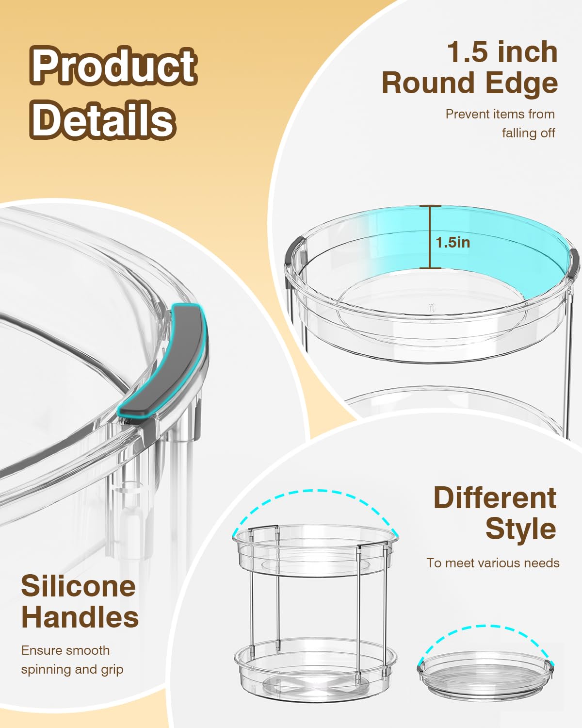 Incostar refrigerator-ready Lazy Susan rotating smoothly under heavy condiments
