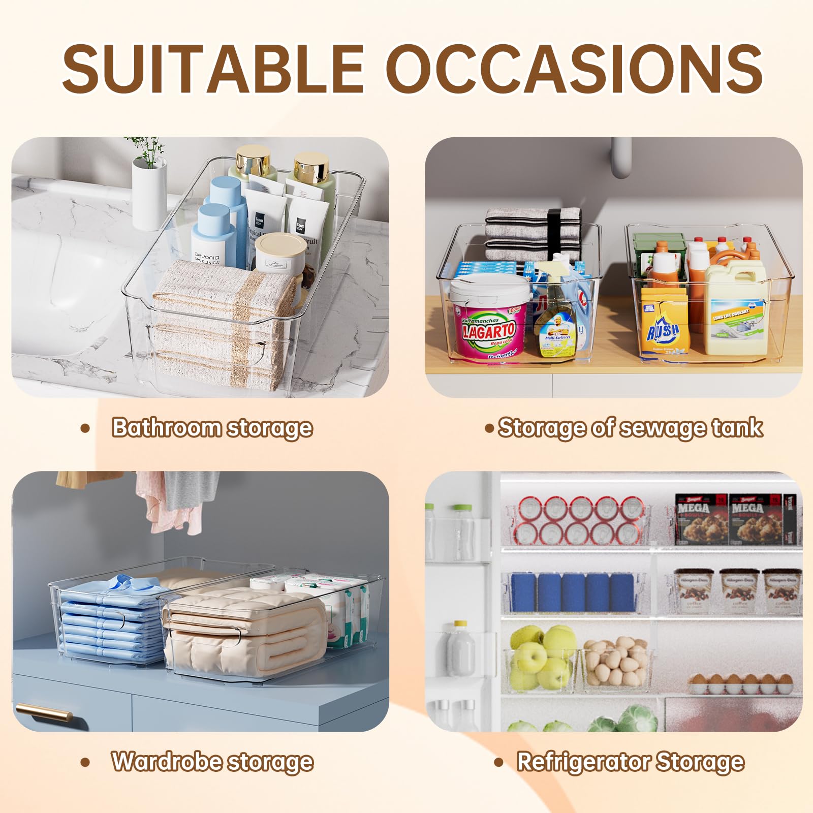 Incostar durable plastic fridge organizer for condiments and dairy