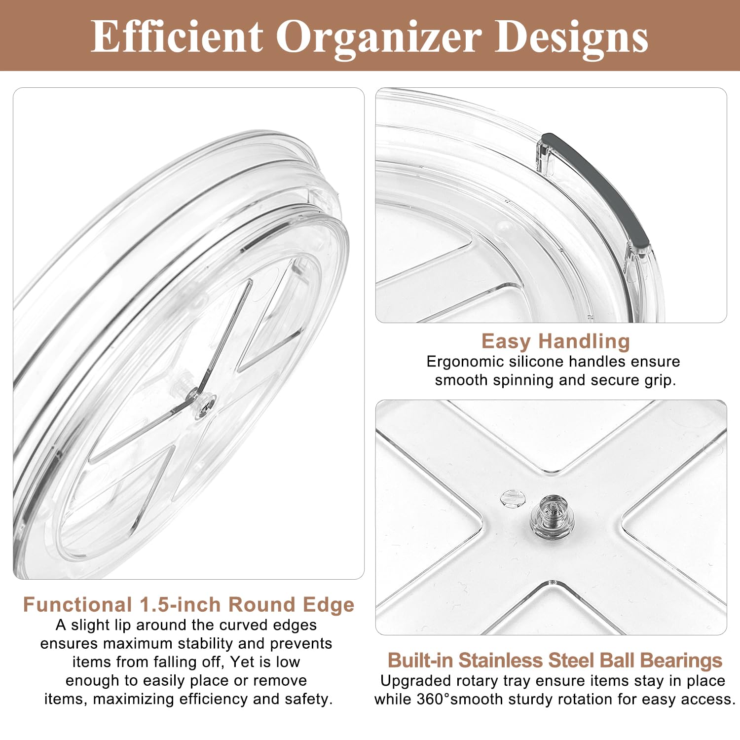 Incostar vanity makeup organizer lazy susan enables easy product access.