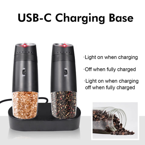 Indelala gravity electric grinder 135ml BPA-free container shows contents at a glance.