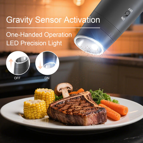 Indelala gravity electric grinder flipped mode demonstrates gravity-sensing operation.