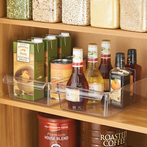 InterDesign Linus clear bin helps maintain a tidy, accessible refrigerator.