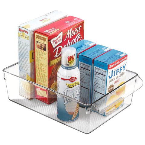 InterDesign Linus fridge bin is portable for easy relocation around the kitchen.