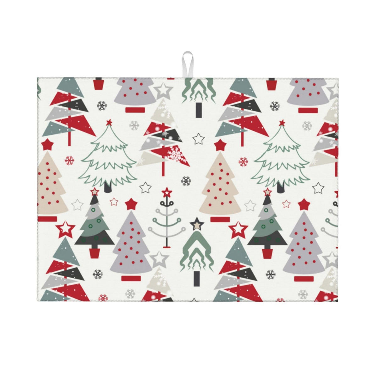 indokyeyqaz Christmas tree pattern drying mat with plush microfiber for fast dish drying