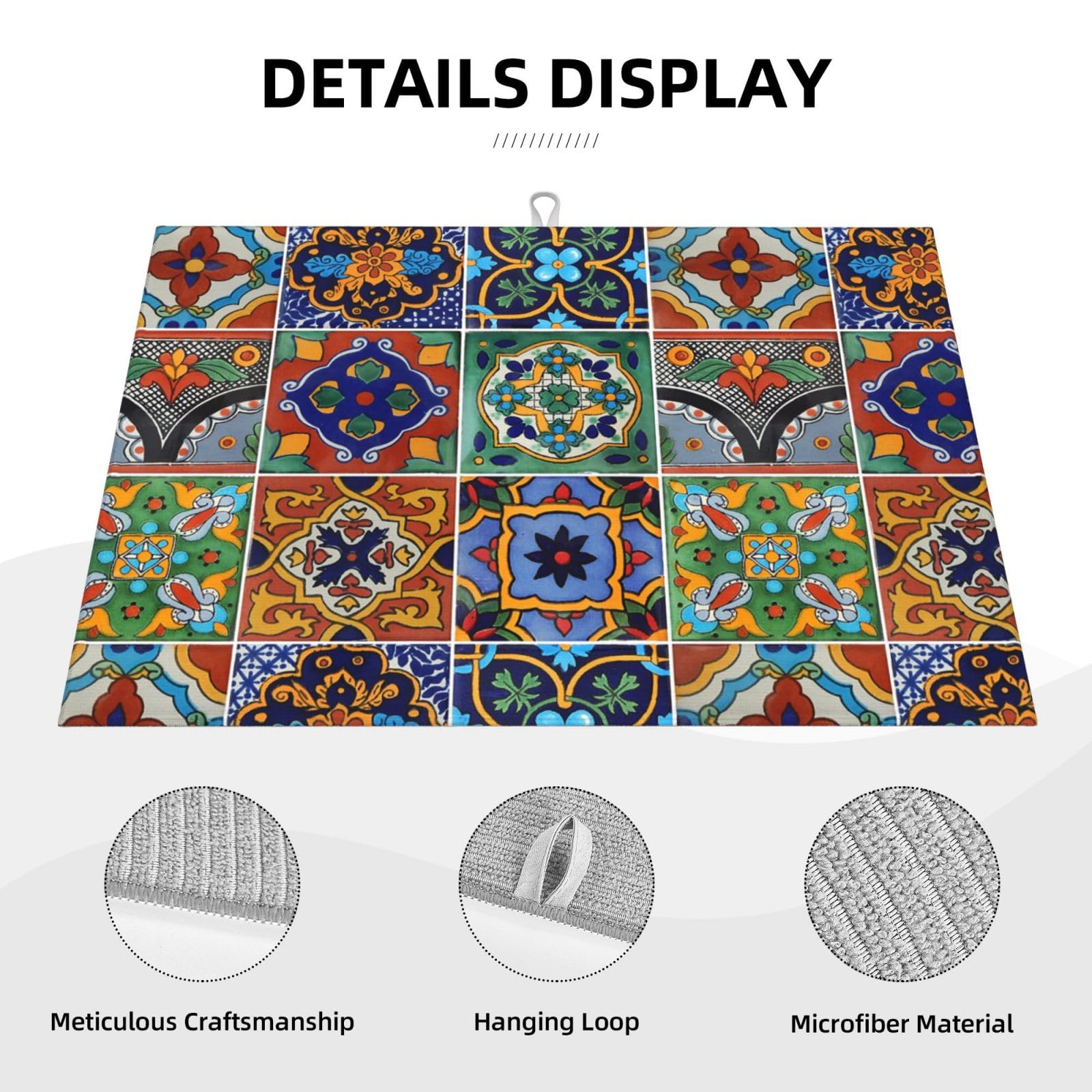 Indokyeyqaz slip-resistant drying mat keeps countertops dry while air-drying utensils.