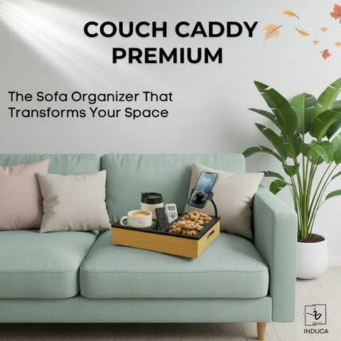 INDUCA Couch Caddy non slip base stays stable on cushions.
