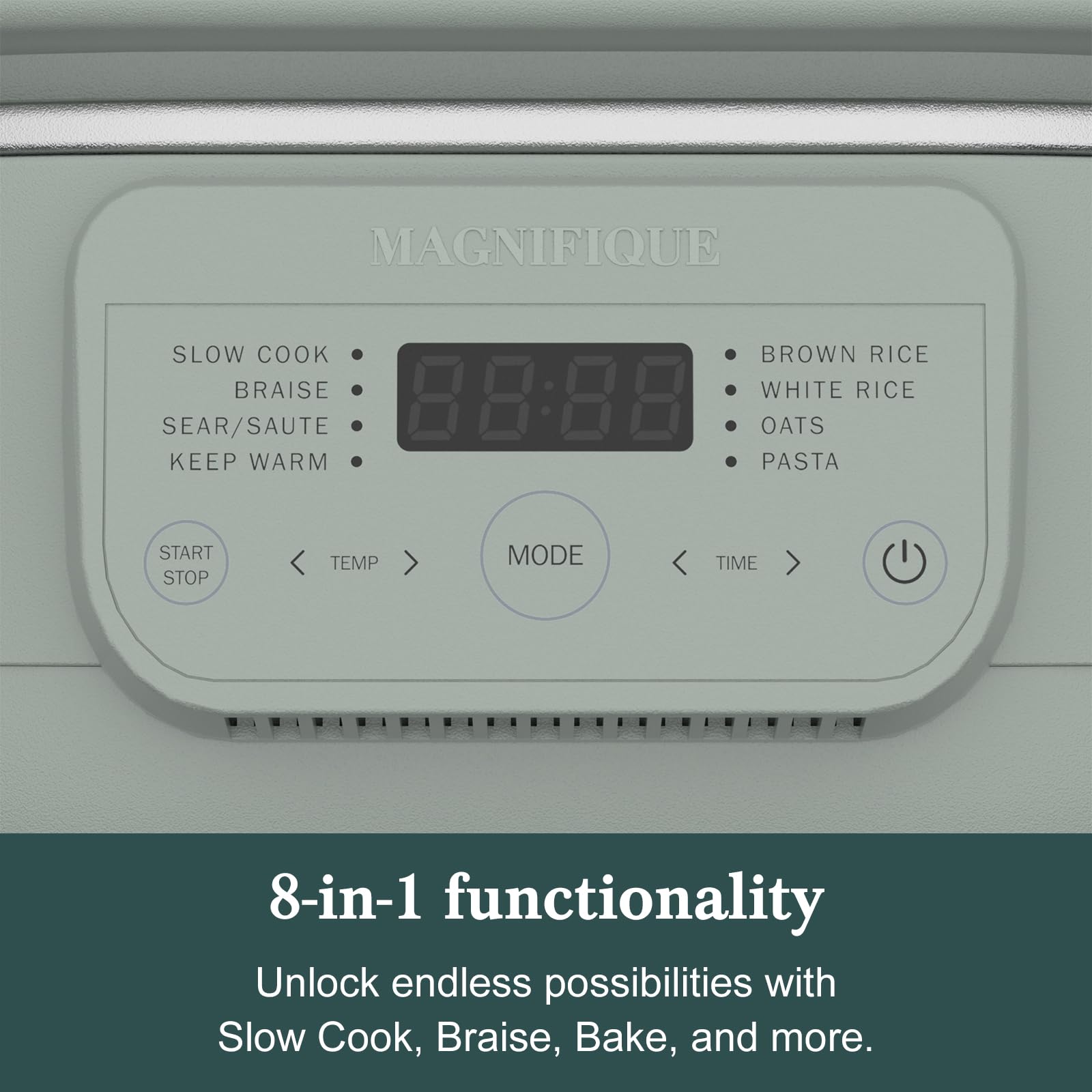 INDY VAC porcelain liner is oven-safe up to 450°F for versatile dishes.