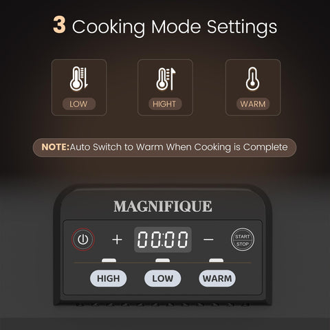 INDY VAC slow cooker serves four plus, ideal for family dinners