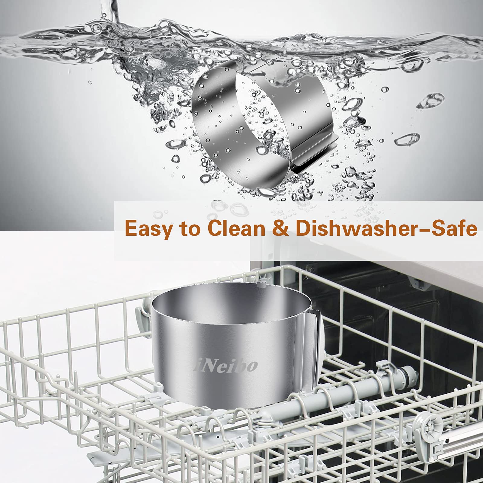 iNeibo stainless steel pastry ring for durable, repeated use.