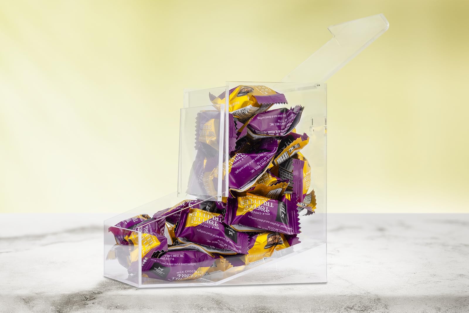 Inevibe Candy Dispenser wall-mount-ready design saves counter space