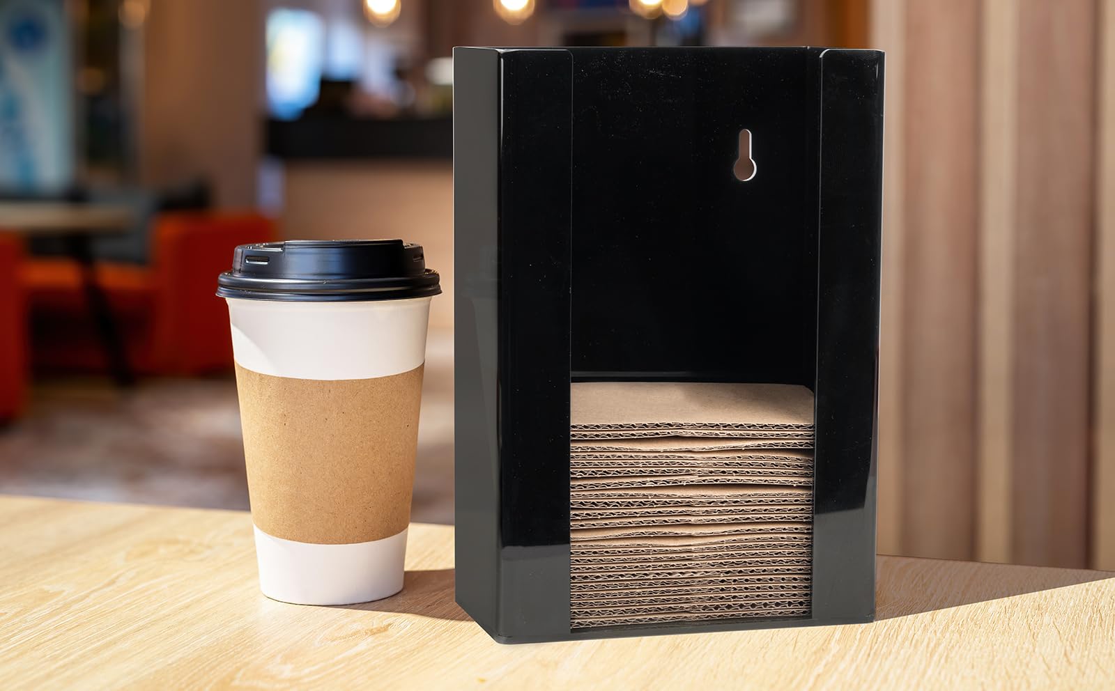 Inevibe countertop or wall-mount sleeve holder suits busy kitchens and cafés.