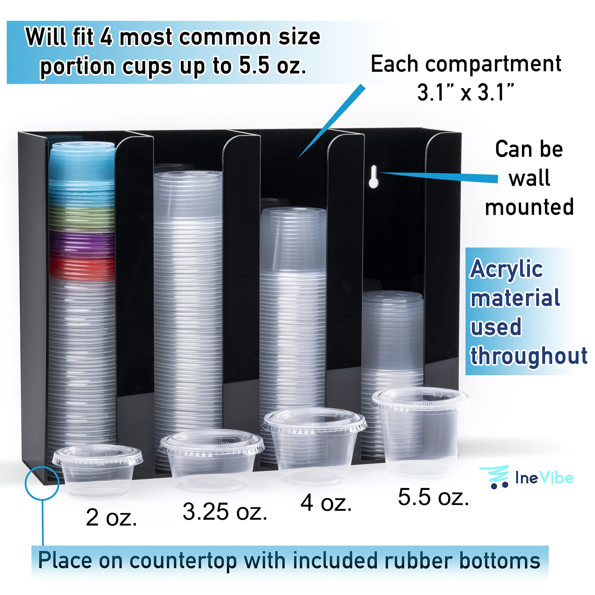 Inevibe countertop setup with rubber bumpers prevents sliding during service
