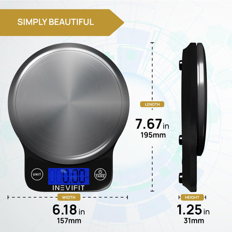 INEVIFIT digital scale built for daily kitchen use with durable materials.