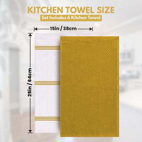 Infinitee Xclusives dobby-weave towel delivers ultra-soft absorbent feel for kitchen tasks.
