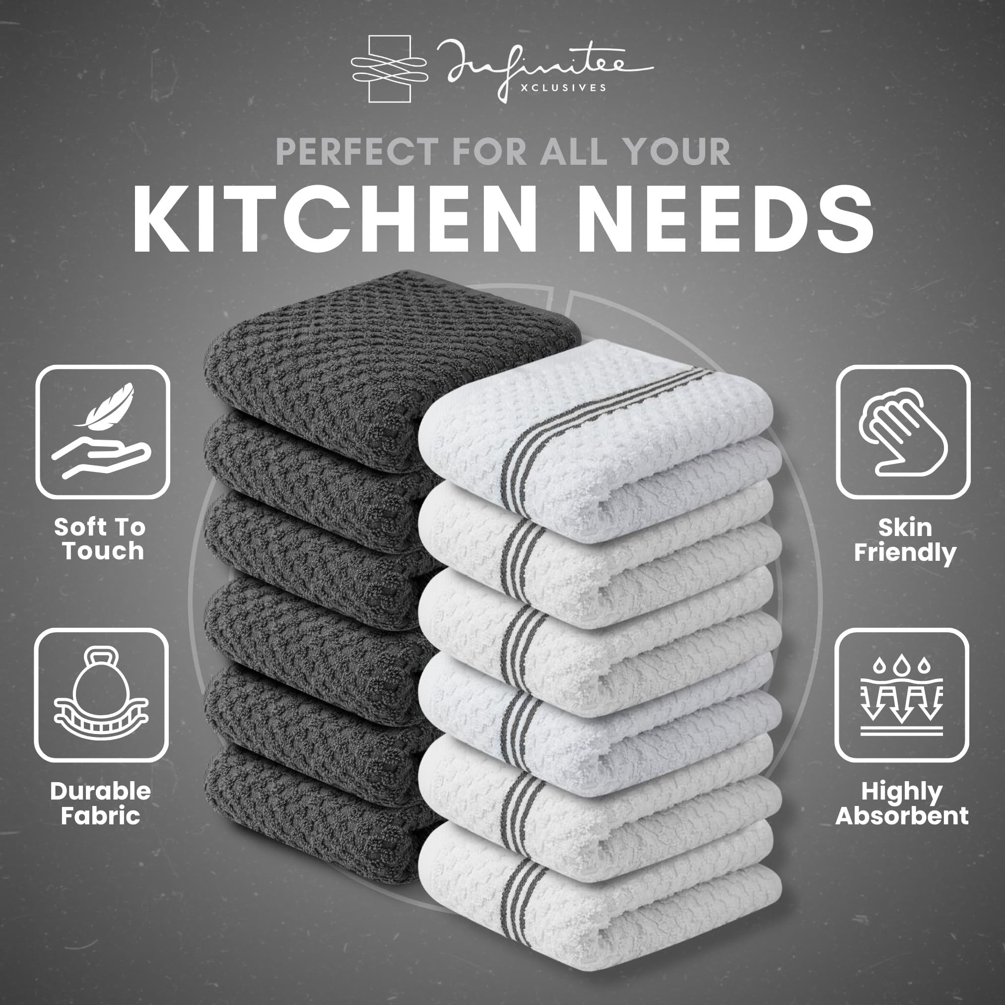 Infinitee Xclusives towels ideal for kitchen drying and everyday cleanup