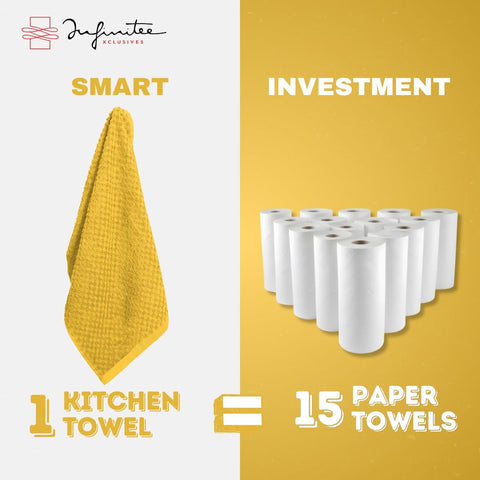 Infinitee Xclusives six-pack towels offer a value-packed kitchen linen solution.