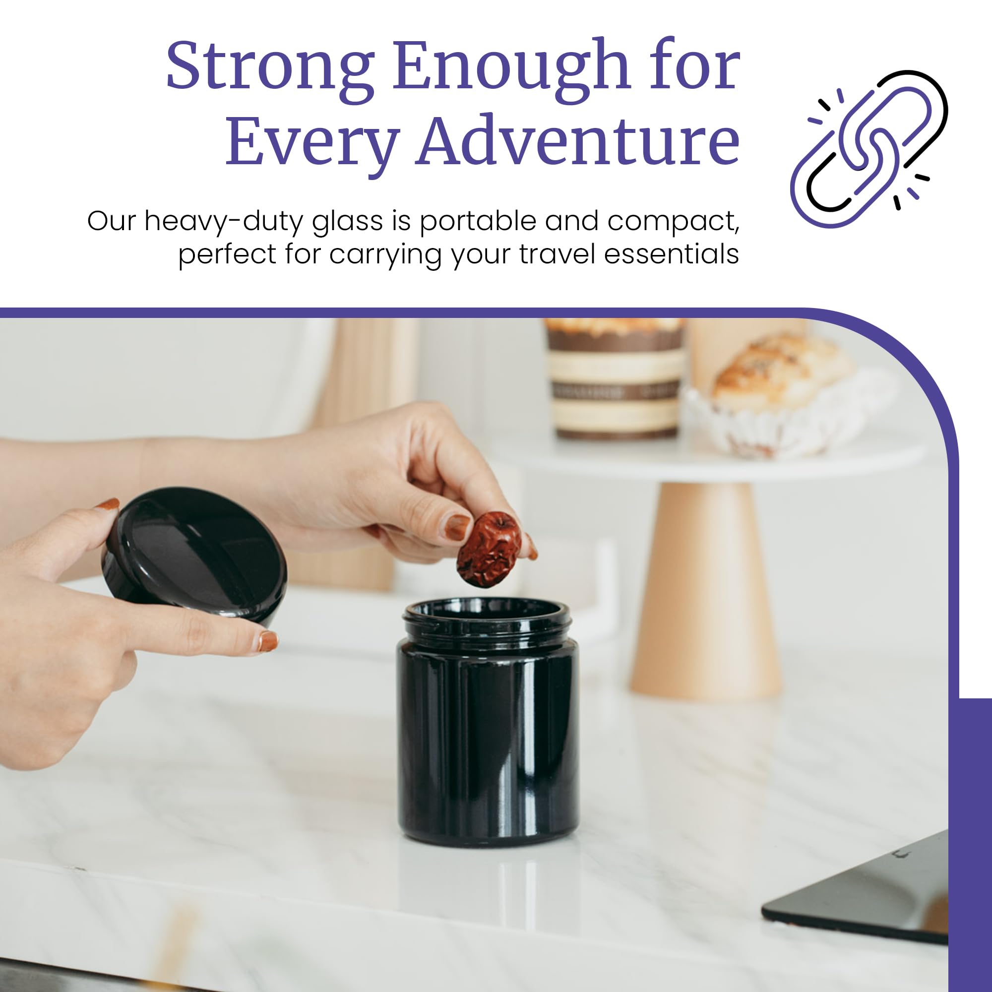 Infinity Jars travel-friendly jar for organized on-the-go storage.