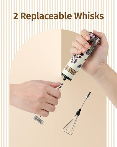 INFOOD milk frother 13,000 RPM motor delivers quick, silky foam.