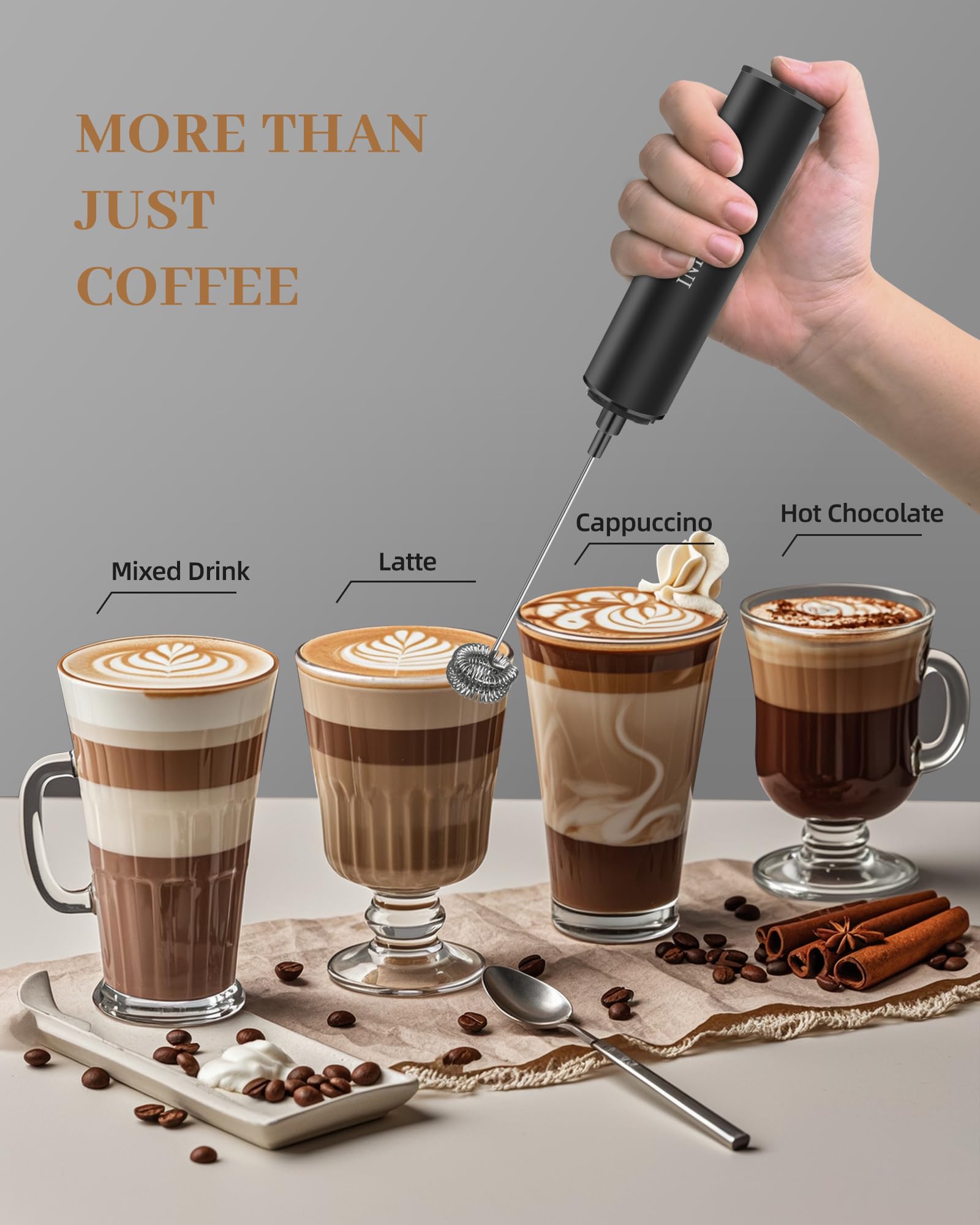 INFOOD two-whisk system delivering rich, airy foam.