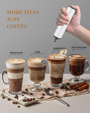 INFOOD Milk Frother high-speed 13,000 RPM motor for fast foam.