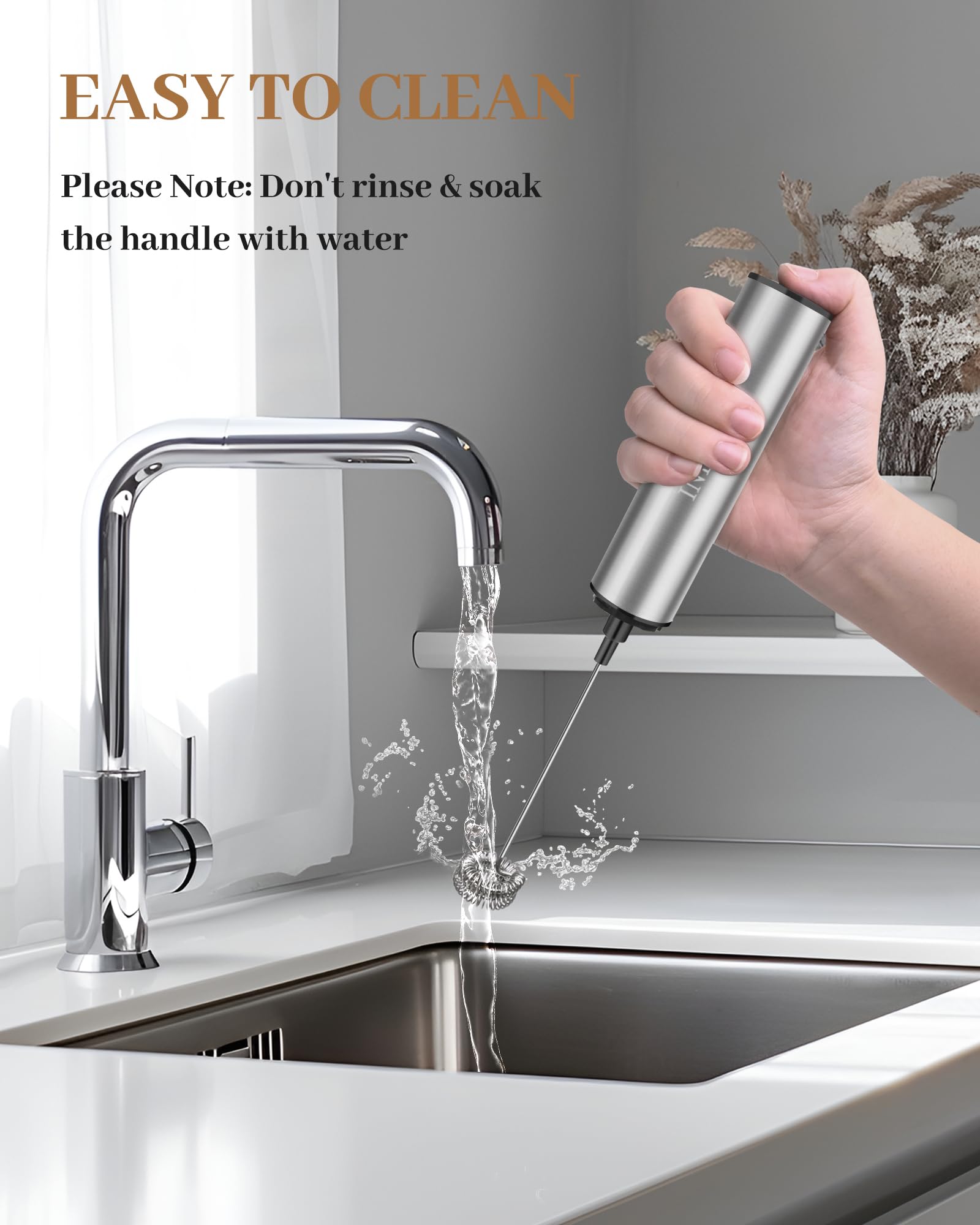 INFOOD milk frother on a stylish countertop adds modern flair