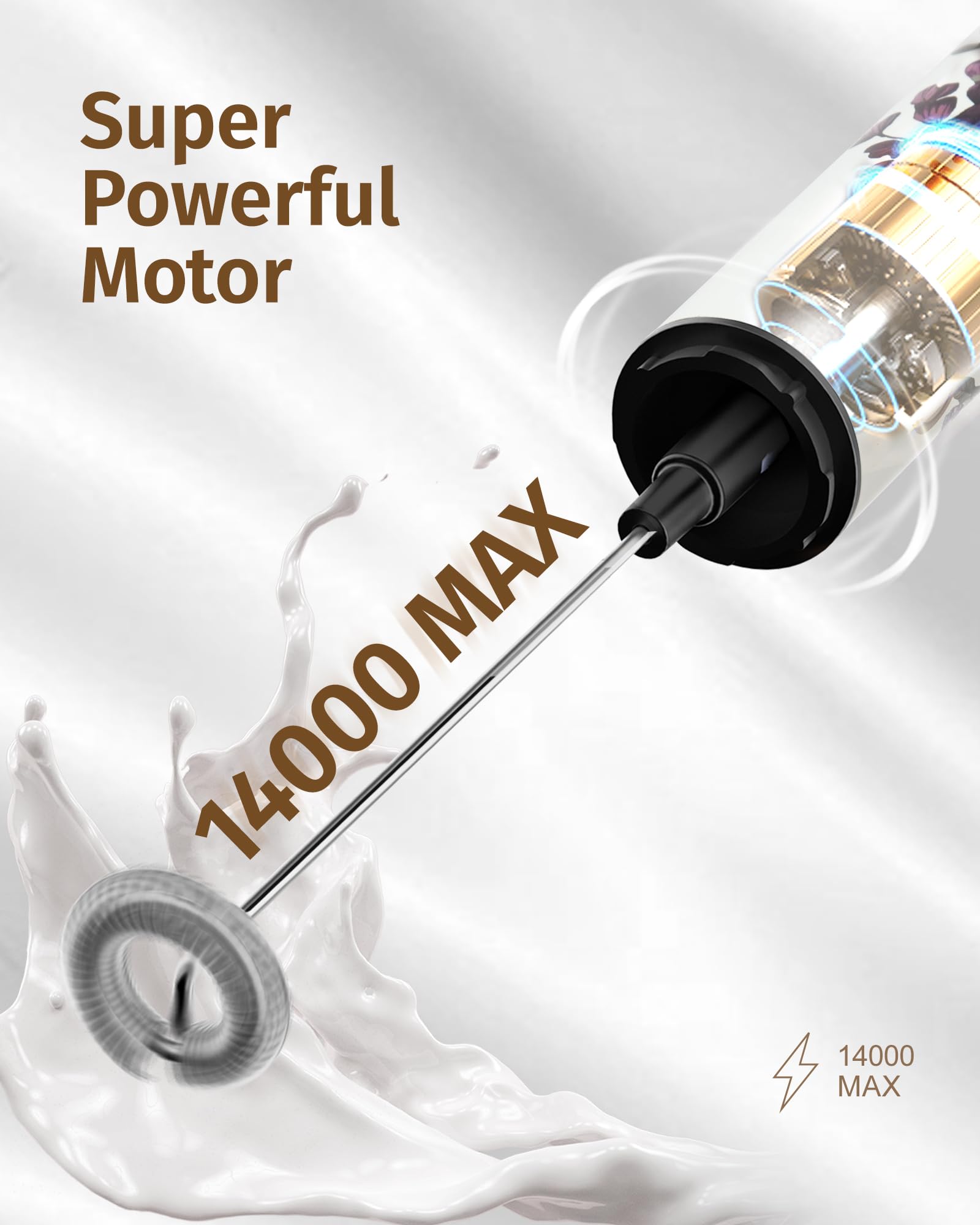 INFOOD milk frother two-speed control lets you adjust texture