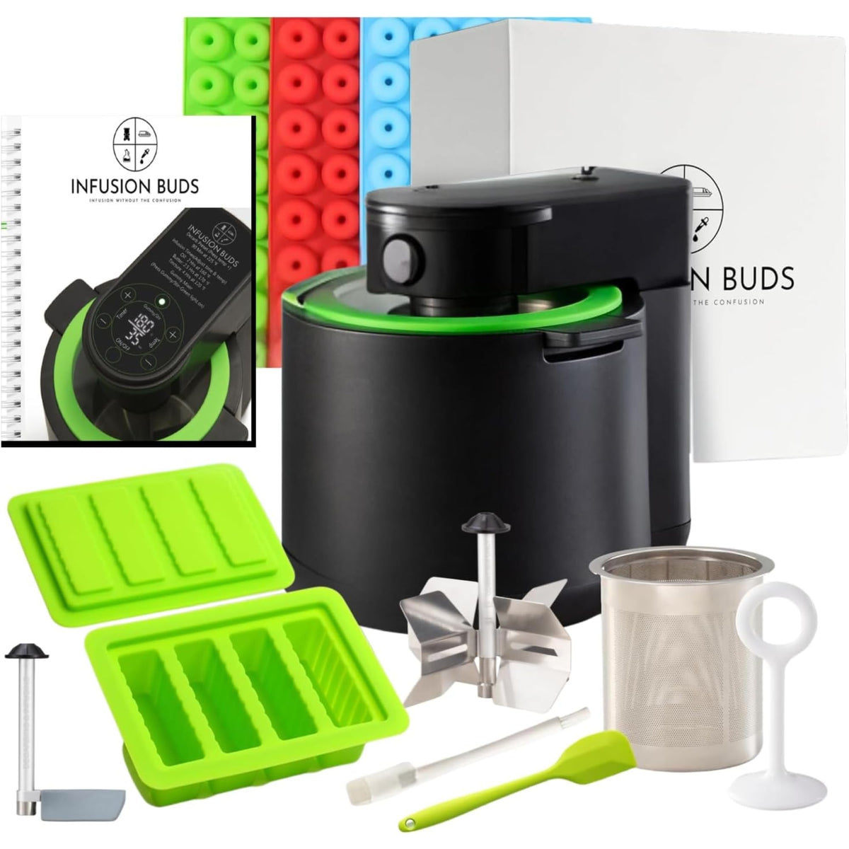 Infusion Buds 3-in-1 Infuser front view showing compact all-in-one decarb and infusion device