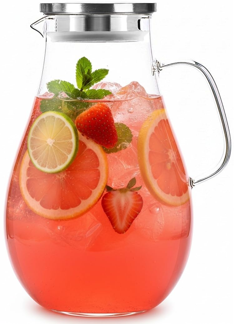 Infusion Pro 1 Gallon Glass Pitcher with Lid ready for easy serving.